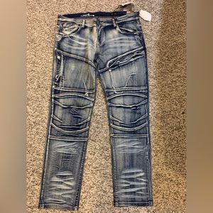 Jeans men’s slim fit fitted bottom leg